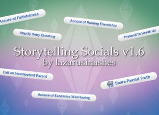 Мод «Социальные взаимодействия 1.6 или Storytelling Socials» от lazarusinashes для Sims 4 Мод «Социальные взаимодействия 1.6 или Storytelling Socials» от lazarusinashes для Sims 4